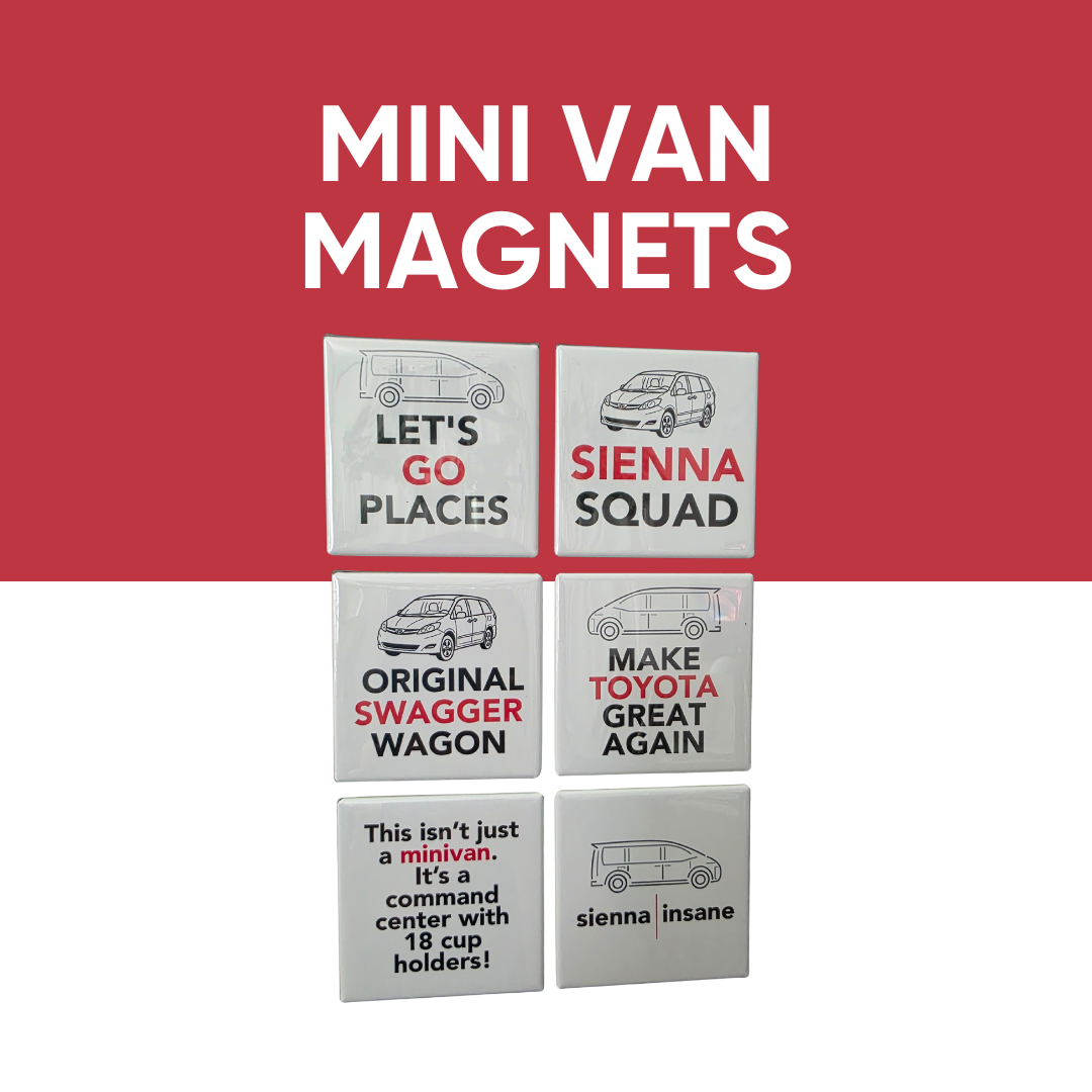 Toyota Inspired Mini Van Fridge Magnets