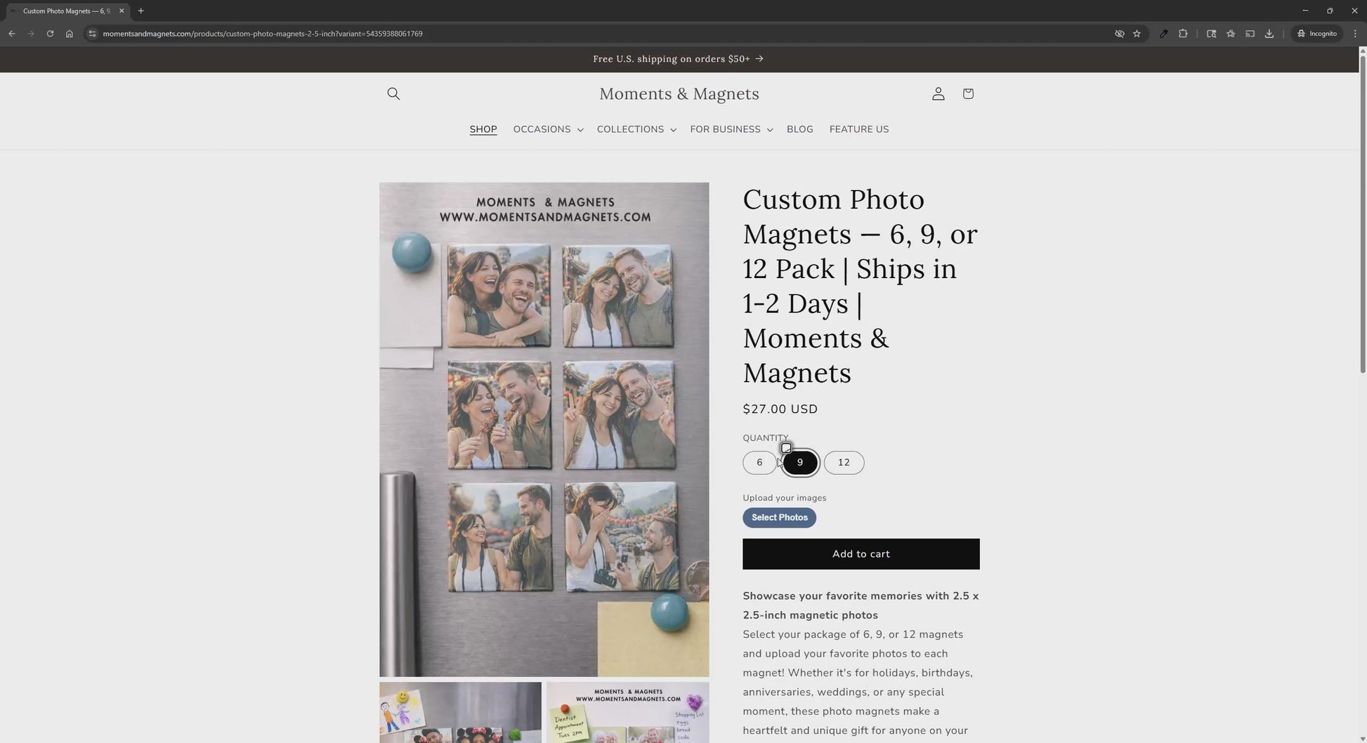 video walkthrough on how to add quantity, upload photo and edit photo for purchase including adding to cart